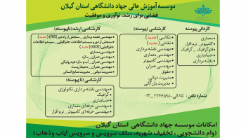 رشته های موسسه آموزش عالی جهاددانشگاهی استان گیلان